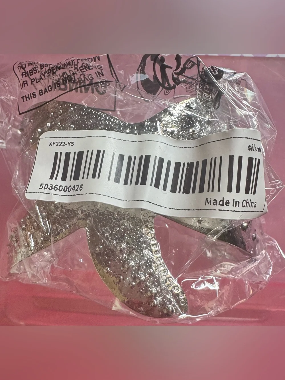 NWT Silver Sculptural Starfish Cutout Cuff Bracelet, O/S